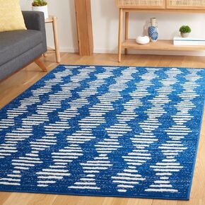 SAFAVIEH Tulum Collection Runner Rug - 2'2" x 9', Ivory & Black, Modern Boho Design, Non-Shedding & Easy Care, Ideal for High Traffic Areas in Living Room, Bedroom (TUL644A)