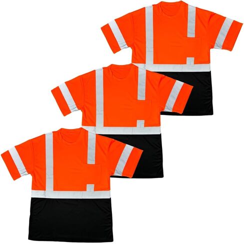 High Visibility Shirts for Men - Long Sleeve Construction Hi Vis Reflective Safety Shirts for Men Yellow Orange in Saudi Arabia