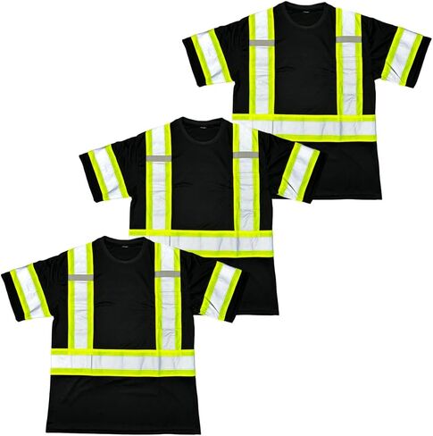 High Visibility Shirts for Men - Long Sleeve Construction Hi Vis Reflective Safety Shirts for Men Yellow Orange in Saudi Arabia