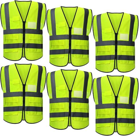 Reflective Mesh Safety Vest for Men Women High Visibility Construction Work Vest Pocket for Cycling Surveyor Neon, L in Saudi Arabia
