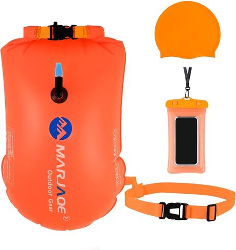 Open Water Swim Buoy Inflatable Swim Bubble for Swimmers and Triathlons, Keep Dry Safety 20L Swim Buoy Tow Float Waterproof Bag (Green) in Saudi Arabia