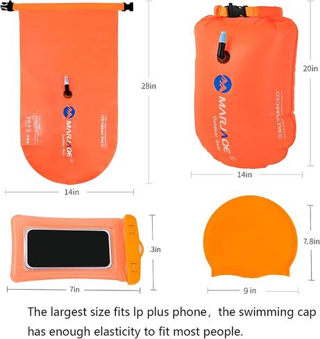 Open Water Swim Buoy Inflatable Swim Bubble for Swimmers and Triathlons, Keep Dry Safety 20L Swim Buoy Tow Float Waterproof Bag (Green) in Saudi Arabia