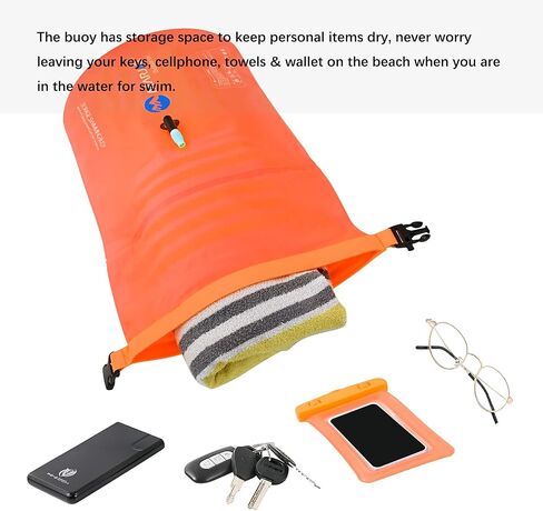 Open Water Swim Buoy Inflatable Swim Bubble for Swimmers and Triathlons, Keep Dry Safety 20L Swim Buoy Tow Float Waterproof Bag (Green) in Saudi Arabia