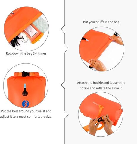 Open Water Swim Buoy Inflatable Swim Bubble for Swimmers and Triathlons, Keep Dry Safety 20L Swim Buoy Tow Float Waterproof Bag (Green) in Saudi Arabia