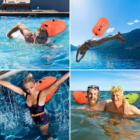 Open Water Swim Buoy Inflatable Swim Bubble for Swimmers and Triathlons, Keep Dry Safety 20L Swim Buoy Tow Float Waterproof Bag (Green) in Saudi Arabia