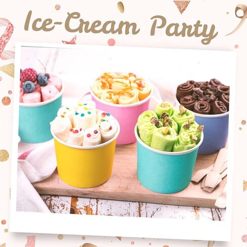 MATICAN Paper Ice Cream Cups with Lids, 40-Pack 9-Oz Soup Cups with Lids, Disposable Ice Cream Containers, 9-Ounce, 5 Pastel in Saudi Arabia