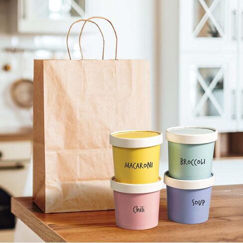 MATICAN Paper Ice Cream Cups with Lids, 40-Pack 9-Oz Soup Cups with Lids, Disposable Ice Cream Containers, 9-Ounce, 5 Pastel in Saudi Arabia