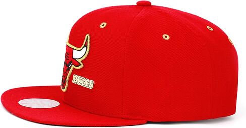 Mitchell & Ness Snapback Hat Adjustable Cap - Black/Gold Metal Pin in Saudi Arabia