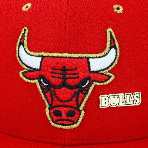 Mitchell & Ness Snapback Hat Adjustable Cap - Black/Gold Metal Pin in Saudi Arabia