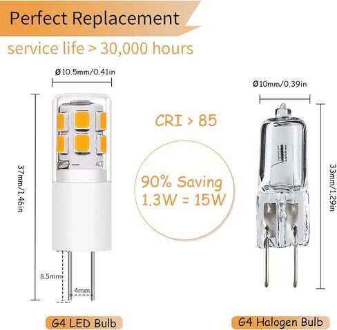 لمبة I-SHUNFA G4 LED تيار متردد 120 فولت، أبيض دافئ، 10 عبوات in Saudi Arabia