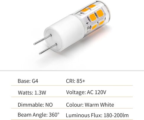 لمبة I-SHUNFA G4 LED تيار متردد 120 فولت، أبيض دافئ، 10 عبوات in Saudi Arabia