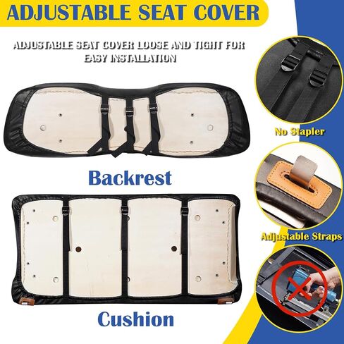 Golf Cart Seat Covers Kit for Club Car DS OEM Ordinary Seat Cushion, Golf Cart Portable Vinyl Seat Cover Cushion (Black Golf Cart Club Car DS Seat Cover) in Saudi Arabia