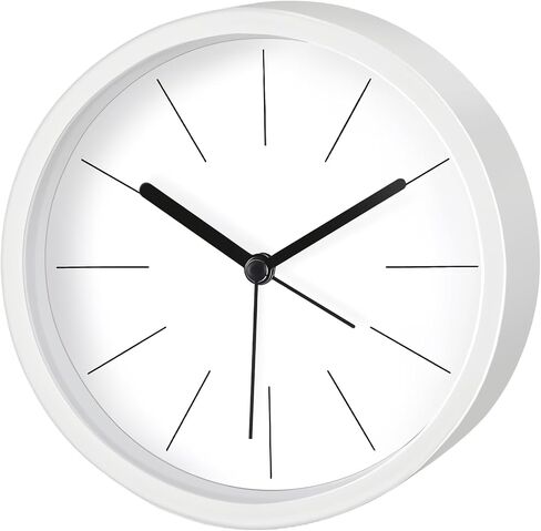 Modern Desktop Clock, Analog Clock Battery Operated with Silent No-Ticking Design, Small Tabletop Clocks for Office/Mantle/Desktop or Nightstand (White-Round) in Saudi Arabia