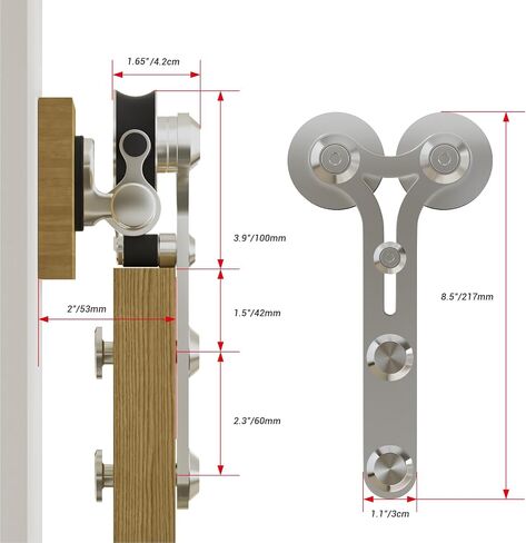 4FT Sliding Barn Door Hardware Kit, Stainless Steel Track for Single Door, Smoothly and Quietly, Fit 24" Door Panel(Y Shape Hanger) in Saudi Arabia