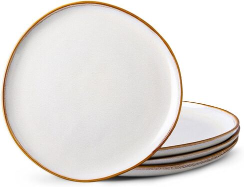 مجموعة أطباق عشاء سيراميك AmorArc مكونة من 6 أطباق من الخزف الحجري التفاعلي مقاس 10.5 بوصة مصنوعة يدويًا، مجموعة أطباق كبيرة على شكل ريفي للمطبخ، آمنة للاستخدام في الميكروويف وغسالة الأطباق، مقاومة للخدش in Kuwait