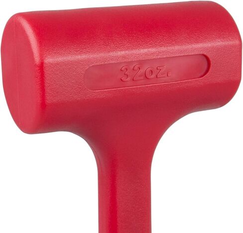 مطرقة نفخ ممتازة 2 رطل (32 أونصة) ومطرقة أحادية اللون، لون أحمر نيون | هيكل متين مصبوب من قطعة واحدة، قبضة مربعة | تصميم مقاوم للارتداد والشرارة، لا يتشوه ولا يسبب شرارة in Kuwait