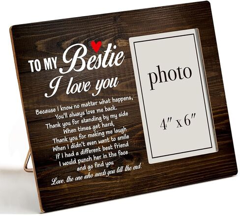 Best Bestie Gifts, Friendship Gifts From Women Friends, Soul Sister Gift, to My Bestie I Love You Wood Picture Frame Friendship Photo Frame for Tabletop or Wall Display (for 4x6 Photo) in Saudi Arabia