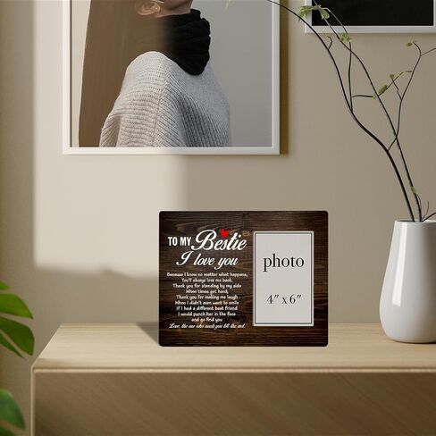 Best Bestie Gifts, Friendship Gifts From Women Friends, Soul Sister Gift, to My Bestie I Love You Wood Picture Frame Friendship Photo Frame for Tabletop or Wall Display (for 4x6 Photo) in Saudi Arabia