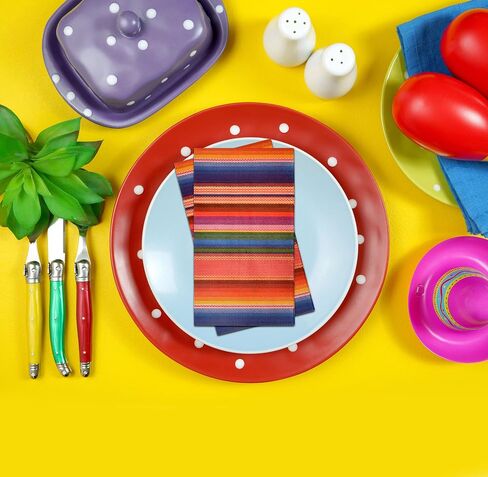 100 Mexican Serape Fiesta Guest Napkins Disposable Paper Colorful Striped Poncho Mexico Fiestas Dinner Hand Napkin Towel for Home Kitchen Bathroom Wedding BBQ Holiday Birthday Party Decorative Towels in Saudi Arabia