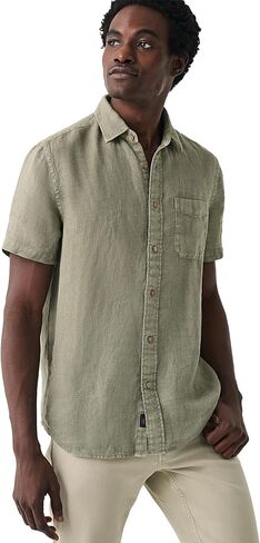 Faherty Men's Ss Palma Linen Shirt in Kuwait