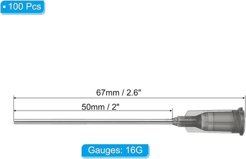 PATIKIL Blunt Tip Dispensing Needles 2 Inch, 100 Pcs 14G Industrial Liquid Dispenser Needle with Lure Lock for Refilling Liquid Inks Adhesive Glue in Saudi Arabia