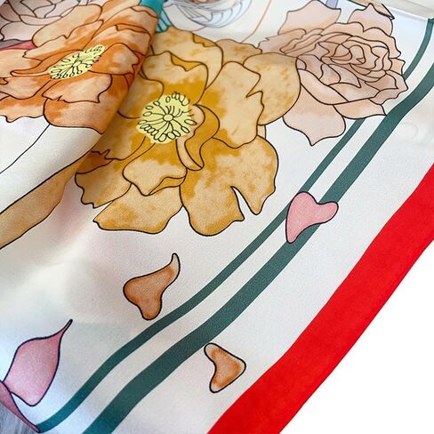 JERLA 100% Pure Mulberry Silk Square Scarf for Hair-26''x26'' Women Men Natural Silk Neckerchief Headscarf Bag scarf in Kuwait