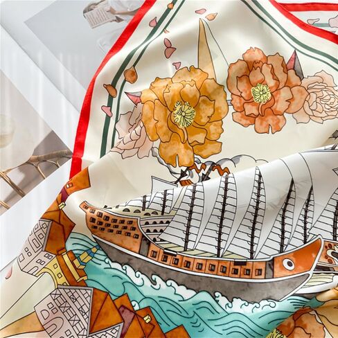 JERLA 100% Pure Mulberry Silk Square Scarf for Hair-26''x26'' Women Men Natural Silk Neckerchief Headscarf Bag scarf in Kuwait