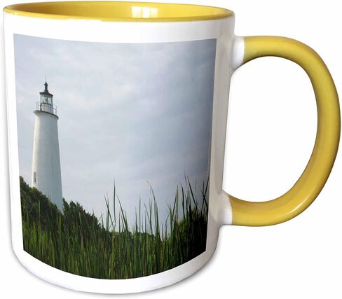 3dRose mug_57624_4 "Oracoke Lighthouse The Outer Banks" Two Tone Black Mug, 11 oz, Multicolor in Saudi Arabia