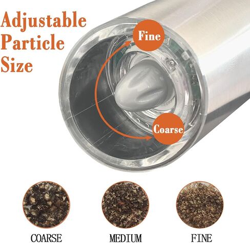 Gravity Electric Salt and Pepper Grinder, Automatic Pepper Grinder, Battery Powered LED Light with Adjustable Thickness-Black in Saudi Arabia
