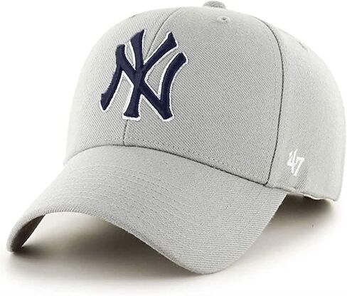 47 New York Yankees Hat Mens Womens MVP Adjustable Cap, Light Gray/Navy Logo in Saudi Arabia