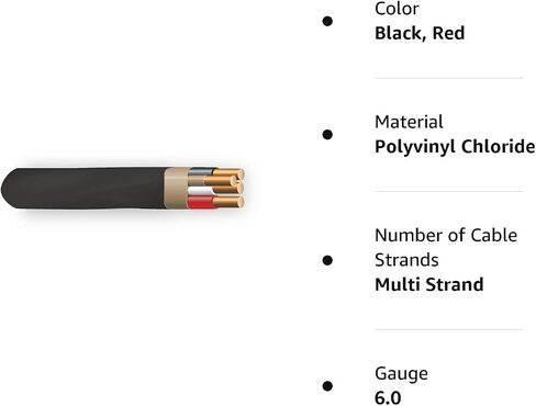 6/3 NM-B, Non-Metallic, Sheathed Cable, Residential Indoor Wire, Equivalent to Romex (100ft Cut) in Saudi Arabia
