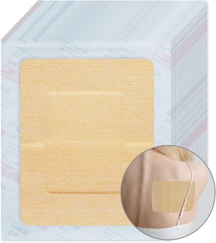 Latex-Free Bordered Gauze Pad Dressing Bandage Island Dressings 5.5x6.7" (30Ct) Beige - Individually Wrapped Large Wound Dressing First Aid Wound Care for Wounds Protection in Saudi Arabia