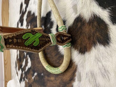 Showman Leather Bosal Headstall Set w/Painted Cactus Design in Kuwait
