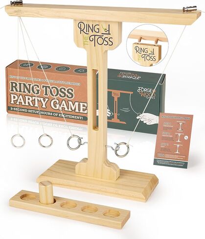 لعبة Ring Toss للبالغين، لعبة تجميع فورية لمدة 3 ثوانٍ مع هيكل قوي، مقاس XL (15.8 بوصة × 15 بوصة) ألعاب حفلات العطلات الداخلية والخارجية، ألعاب عائلية ممتعة للفناء الخلفي والتخييم والشاطئ in Saudi Arabia