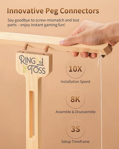 لعبة Ring Toss للبالغين، لعبة تجميع فورية لمدة 3 ثوانٍ مع هيكل قوي، مقاس XL (15.8 بوصة × 15 بوصة) ألعاب حفلات العطلات الداخلية والخارجية، ألعاب عائلية ممتعة للفناء الخلفي والتخييم والشاطئ in Saudi Arabia
