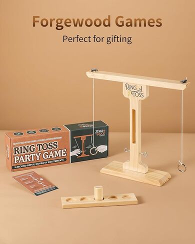 لعبة Ring Toss للبالغين، لعبة تجميع فورية لمدة 3 ثوانٍ مع هيكل قوي، مقاس XL (15.8 بوصة × 15 بوصة) ألعاب حفلات العطلات الداخلية والخارجية، ألعاب عائلية ممتعة للفناء الخلفي والتخييم والشاطئ in Saudi Arabia