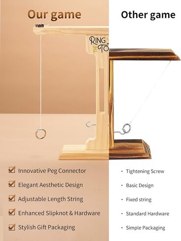 لعبة Ring Toss للبالغين، لعبة تجميع فورية لمدة 3 ثوانٍ مع هيكل قوي، مقاس XL (15.8 بوصة × 15 بوصة) ألعاب حفلات العطلات الداخلية والخارجية، ألعاب عائلية ممتعة للفناء الخلفي والتخييم والشاطئ in Saudi Arabia
