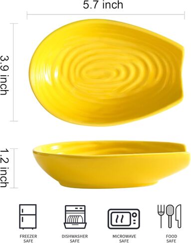 مسند ملعقة سيراميك من هاسينس لعداد المطبخ، حامل ملعقة بورسلين أزرق مقاس 5.7 بوصة للطبخ في المزرعة ومسند ملعقة قهوة للموقد، قطعة واحدة in Kuwait