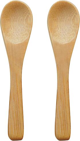 Bamboo Spoons, 2pcs Length 3.5 Inches, Suitable for 10Cm Diameter Salt Cellars, Paired with Thougrlyh Salt Box in Saudi Arabia