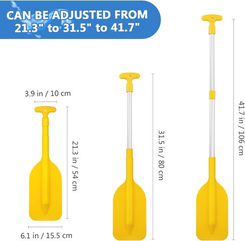 قطعتان من مجاذيف الكاياك من كليسبيد، تلسكوبية مع عمود من سبائك الألومنيوم، مجذاف للتجديف بالزلاجات النفاثة، مجاديف زورق الصيد (أصفر) in Kuwait