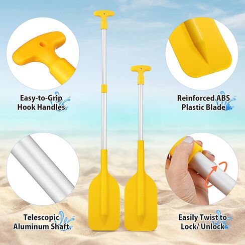 قطعتان من مجاذيف الكاياك من كليسبيد، تلسكوبية مع عمود من سبائك الألومنيوم، مجذاف للتجديف بالزلاجات النفاثة، مجاديف زورق الصيد (أصفر) in Kuwait