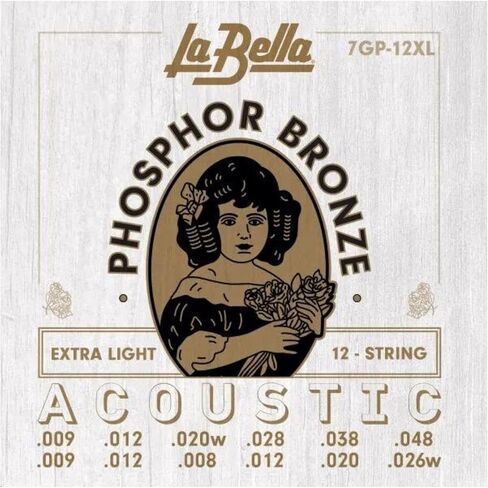 La Bella 7GPS Phosphor Bronze - Light Acoustic Guitar String Pack of 3 in Saudi Arabia