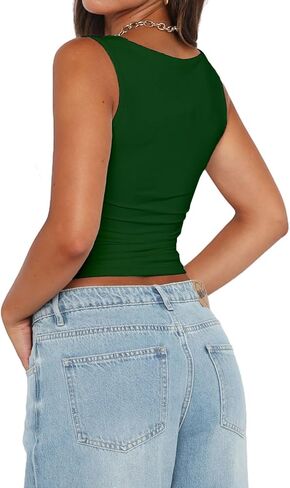 سترة علوية نسائية مثيرة من Abardsion لصيف 2024 برقبة مربعة بدون أكمام وطبقة مزدوجة للخروج in Kuwait