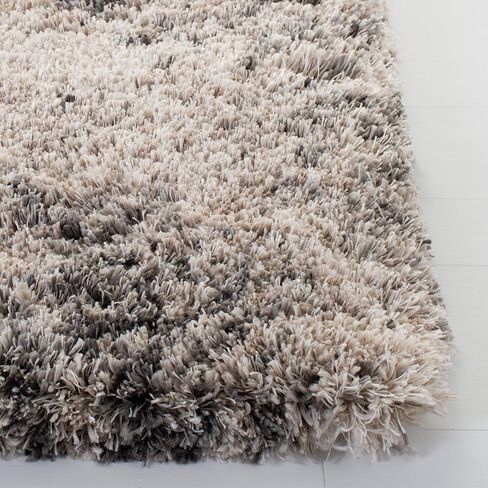 SAFAVIEH Iceland Shag Collection 6'7" Square Cream/Grey ISG514A Modern Non-Shedding Living Room Bedroom Dining Room Entryway Plush 2.6-inch Area Rug in Saudi Arabia