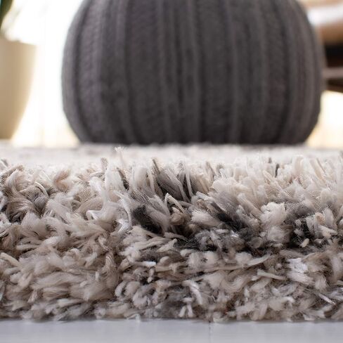 SAFAVIEH Iceland Shag Collection 6'7" Square Cream/Grey ISG514A Modern Non-Shedding Living Room Bedroom Dining Room Entryway Plush 2.6-inch Area Rug in Saudi Arabia