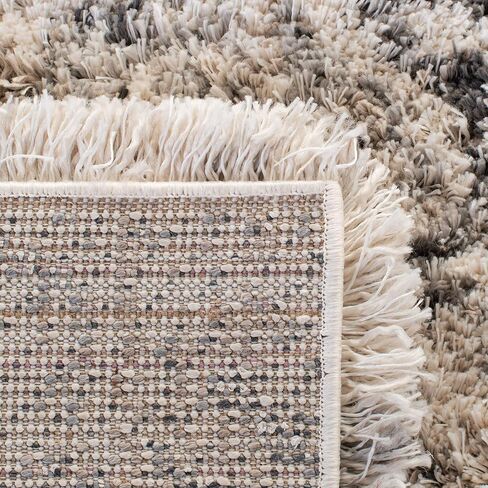 SAFAVIEH Iceland Shag Collection 6'7" Square Cream/Grey ISG514A Modern Non-Shedding Living Room Bedroom Dining Room Entryway Plush 2.6-inch Area Rug in Saudi Arabia