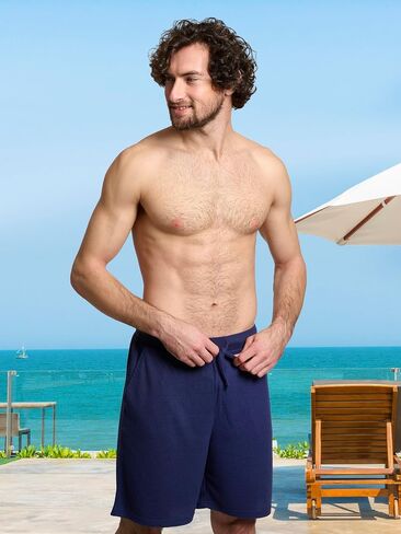Mad Dog Mens Lounge Shorts - Comfy Lightweight Knit House Shorts with Pockets - Elastic Drawstring Waistband S to 2XL in Saudi Arabia