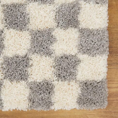سجادة Balta Rugs Oslo Checkered Shag، رمادية، 5' 3" × 7' in Kuwait