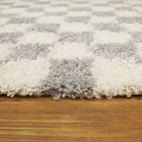 سجادة Balta Rugs Oslo Checkered Shag، رمادية، 5' 3" × 7' in Kuwait