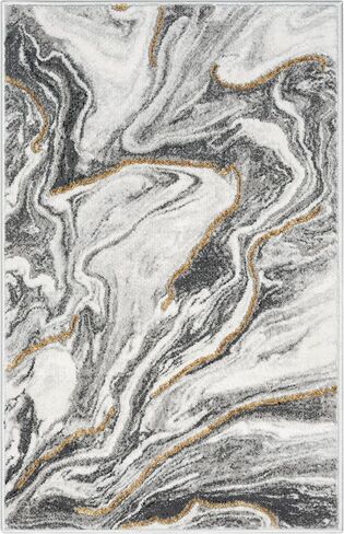 LUXE WEAVERS Marble Abstract Pattern Gray 2x3 Area Rug in Kuwait